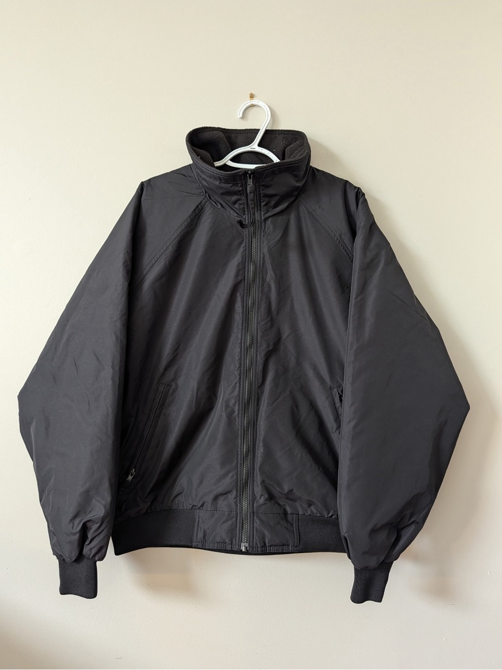 Men’s Black Fleece Lined Full Zip Jacket Size L